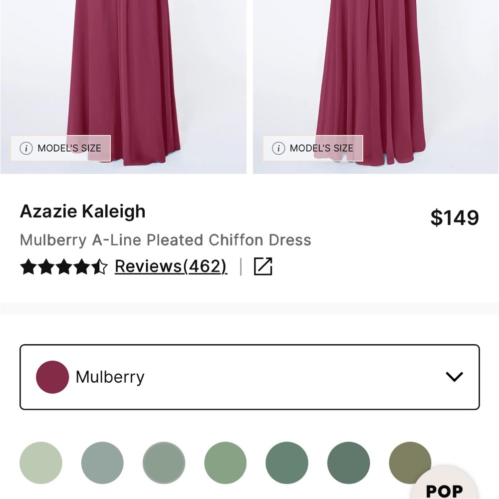Azazie Mulberry Kaleigh Pleated Chiffon Gown